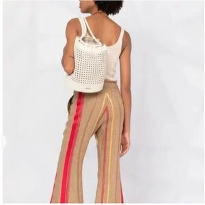 Cult Gaia Fifi Backpack in White Leather